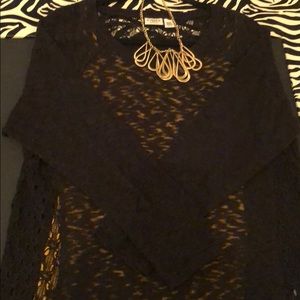 Black Sweater with Embroidery Accents